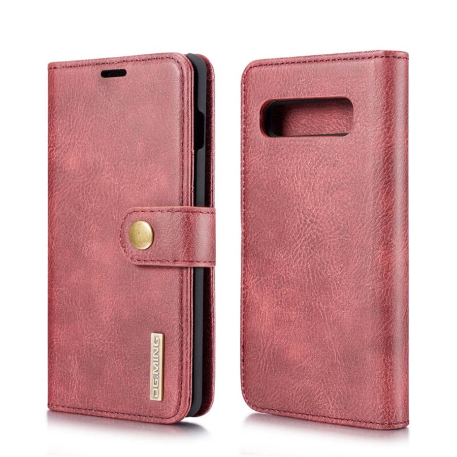 DG.MING Crazy Horse Texture Flip Detachable Magnetic Leather Case for Samsung Galaxy S10 Plus, wi...