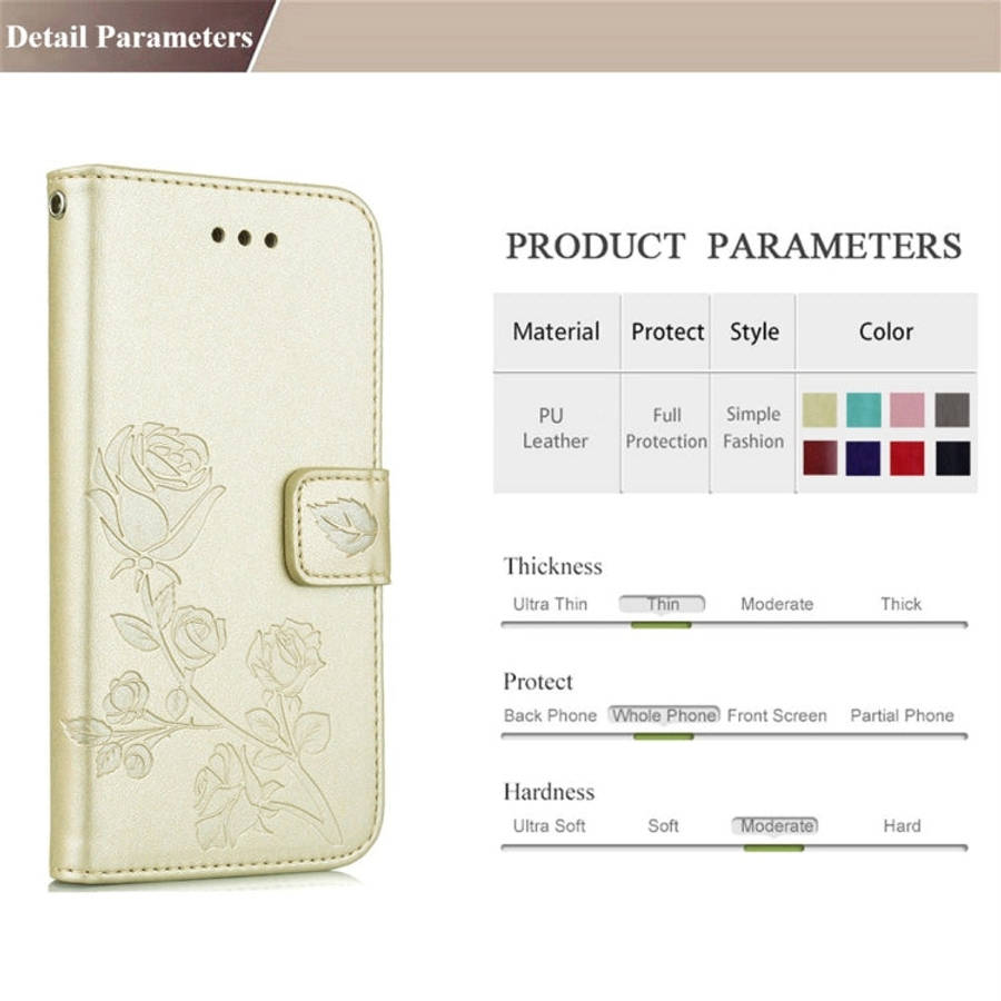 For Galaxy J3 (2017) / J330 (EU Version) Roses Pressed Flower Pattern Horizontal Flip Leather Cas...