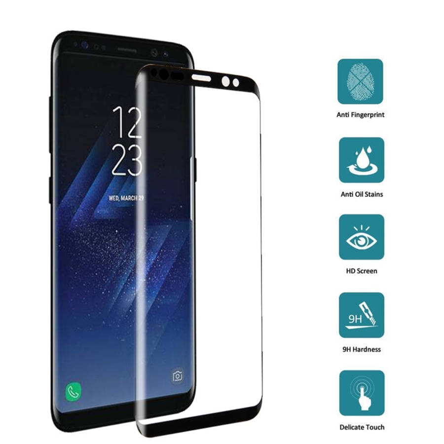 For Galaxy S8+ / G9550 0.3mm 9H Surface Hardness 3D Curved Silk-screen Full Screen Tempered Glass...