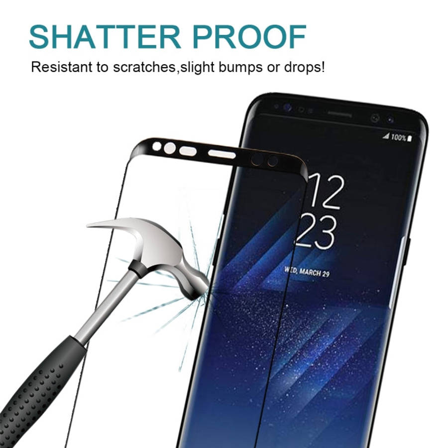 For Galaxy S8+ / G9550 0.3mm 9H Surface Hardness 3D Curved Silk-screen Full Screen Tempered Glass...