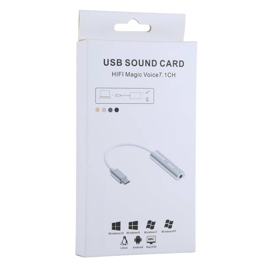 Aluminum Shell 3.5mm Jack External USB-C / Type-C Sound Card HIFI Magic Voice 7.1 Channel Convert...
