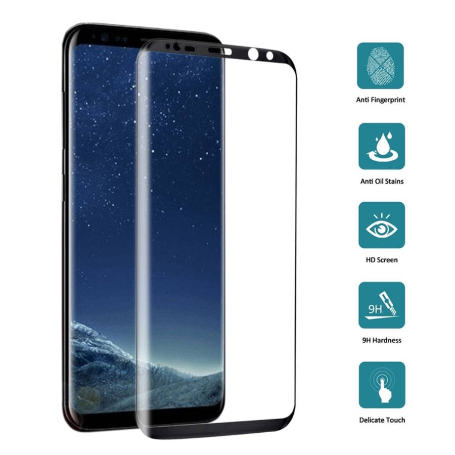 For Galaxy S8 / G9500 0.3mm 9H Surface Hardness 3D Curved Surface Silk-screen Full Screen Tempere...