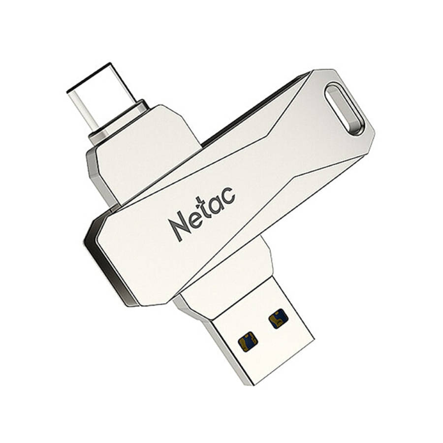 Netac U782C 128GB USB-C / Type-C + USB 3.0 360 Degrees Rotation Zinc Alloy Flash Drive OTG U Disk...
