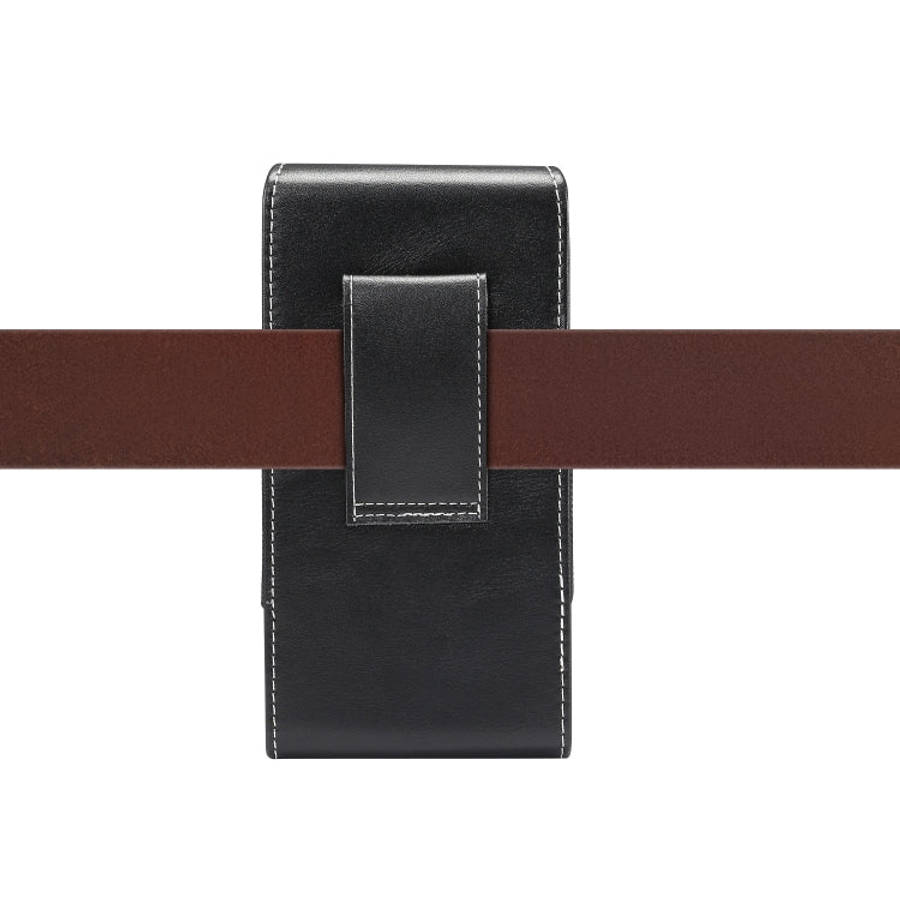 Men Lambskin Texture Multi-functional Universal Mobile Phone Waist Pack Leather Case for 6.3 Inch...