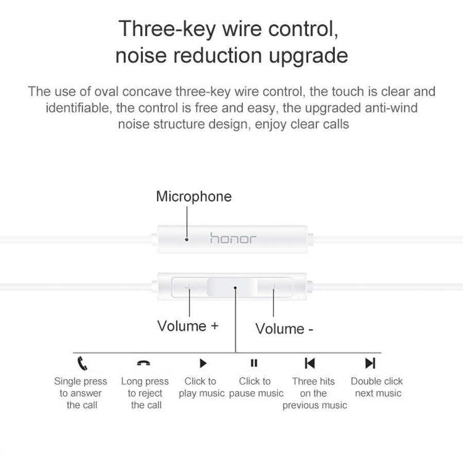 Original Honor AM33 USB-C / Type-C Classic Noise Reduction In-ear Wired Earphone, Support Wire Co...