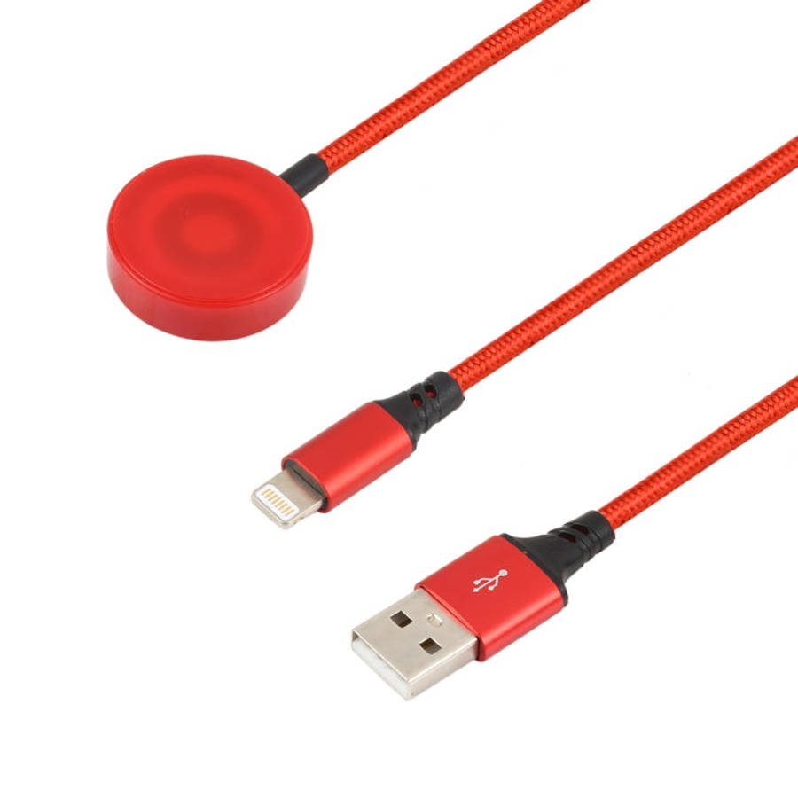 For iPhone / Apple Watch 2 In 1 8 Pin + Magnetic Charging Base Multi-function Charging Cable, Len...