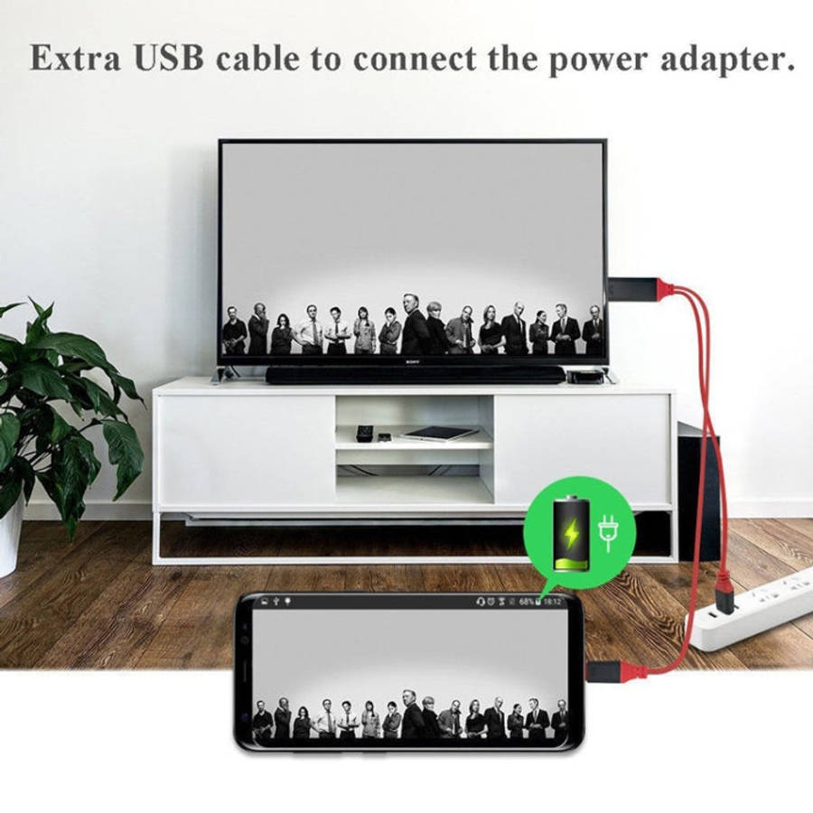 2 in 1 USB-C / Type-C + USB Power Supply Interface to 4K x 2K Ultra HD HDMI Video Cable, Length: ...