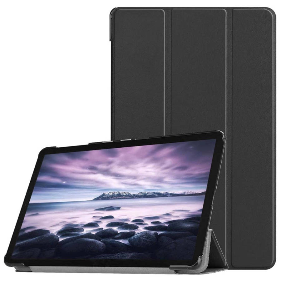 Custer Texture Horizontal Flip PU Leather Case for Galaxy Tab A 10.5 / T595 & T590, with Three-fo...