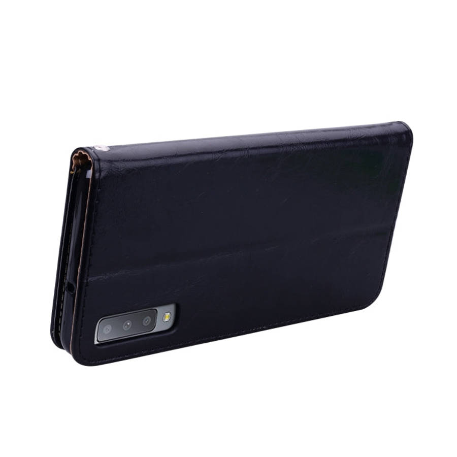 Business Style Oil Wax Texture Horizontal Flip Leather Case for Galaxy A7 (2018), with Holder & C...