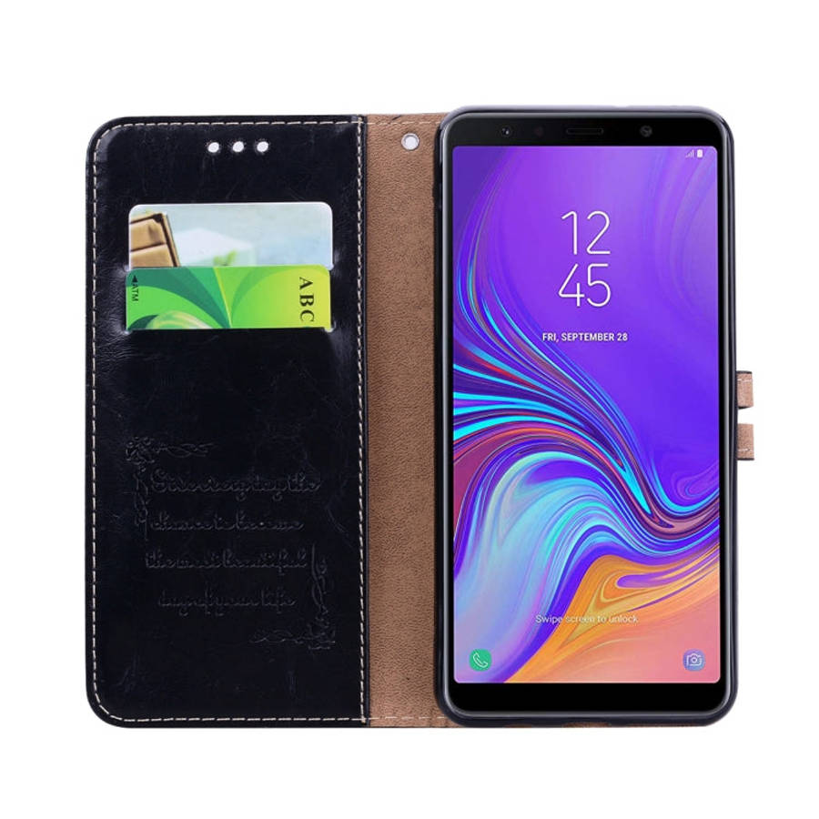 Business Style Oil Wax Texture Horizontal Flip Leather Case for Galaxy A7 (2018), with Holder & C...