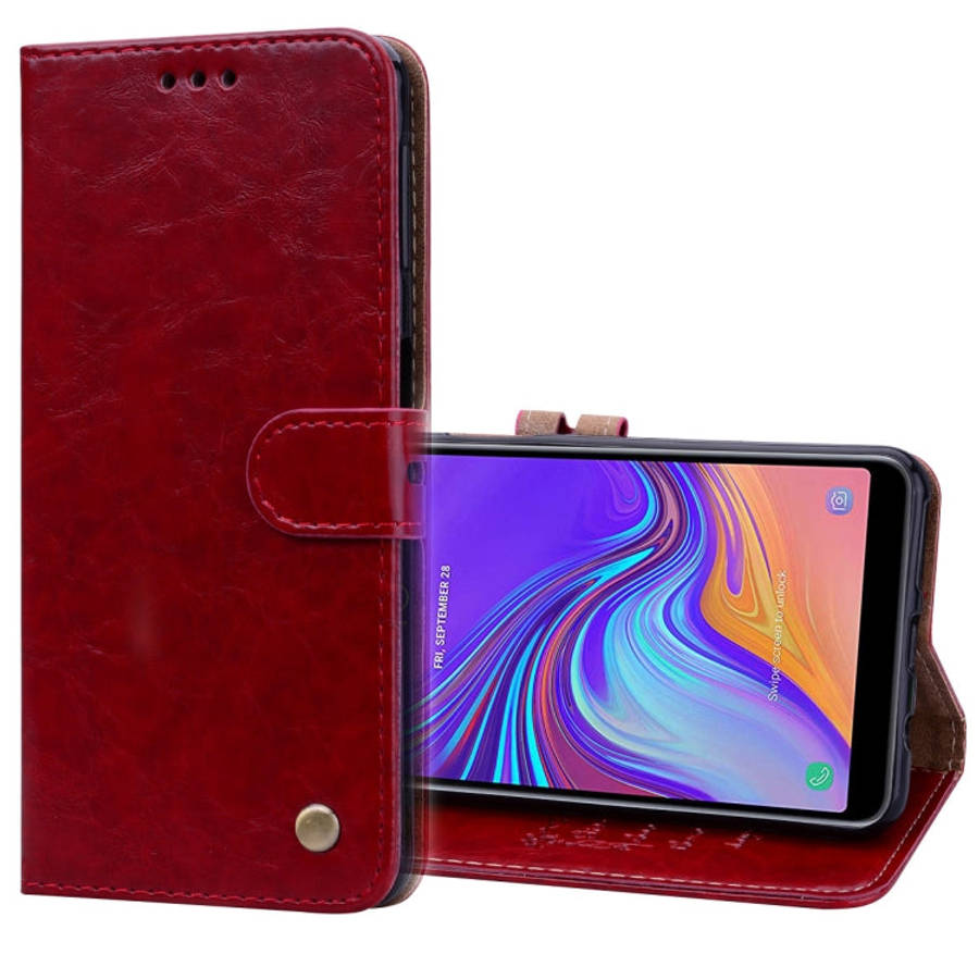 Business Style Oil Wax Texture Horizontal Flip Leather Case for Galaxy A7 (2018), with Holder & C...