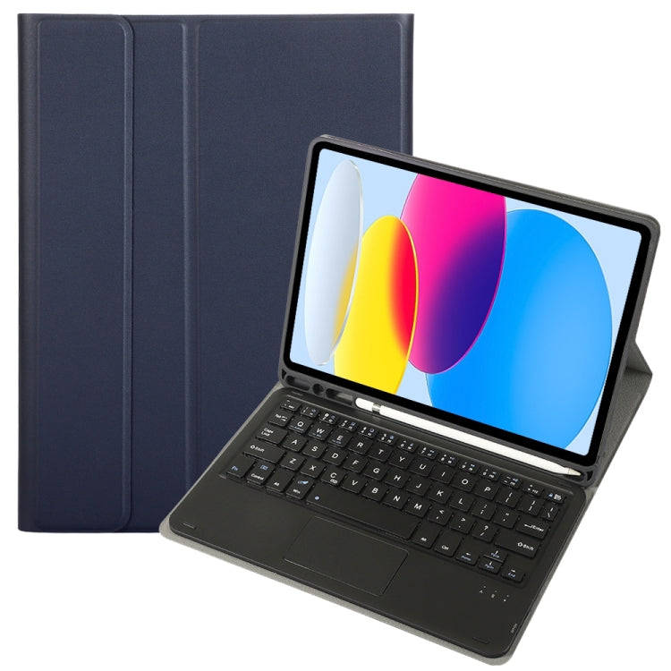 For iPad 11 2025 / 10th Gen 10.9 2022 A10B-A Lambskin Texture Bluetooth Touch Keyboard Leather Ta...