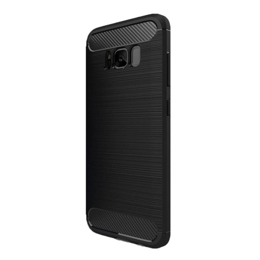 For Galaxy S8 + / G9550 Brushed Carbon Fiber Texture Shockproof TPU Protective Cover Case, For Ga...