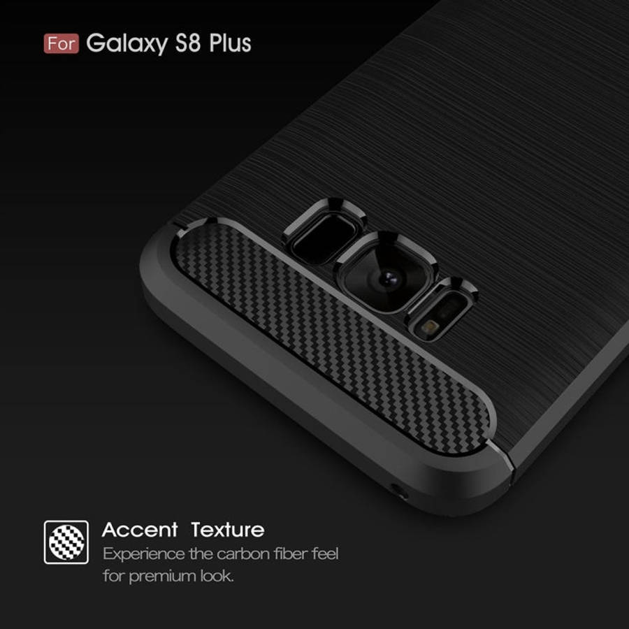 For Galaxy S8 + / G9550 Brushed Carbon Fiber Texture Shockproof TPU Protective Cover Case, For Ga...
