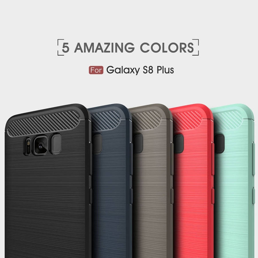 For Galaxy S8 + / G9550 Brushed Carbon Fiber Texture Shockproof TPU Protective Cover Case, For Ga...