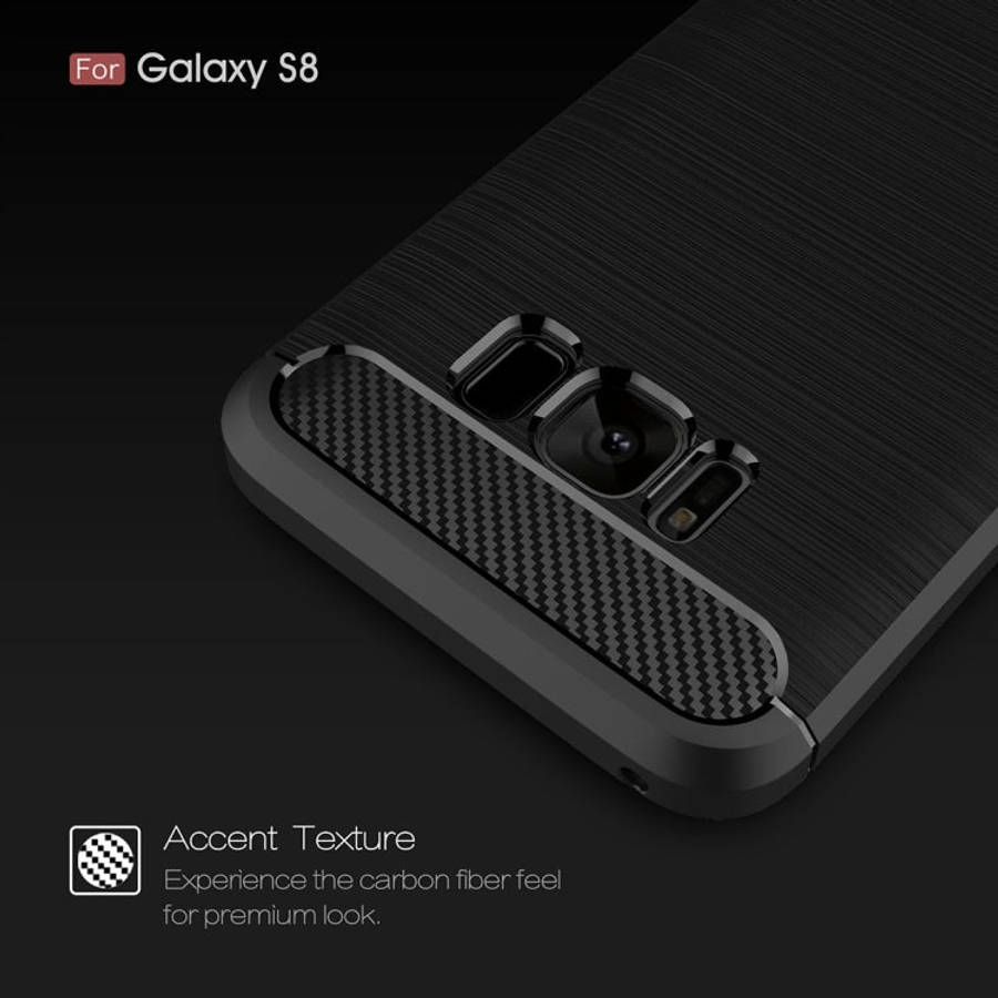 For Galaxy S8 Brushed Carbon Fiber Texture Shockproof TPU Protective Cover Case, For Galaxy S8, F...