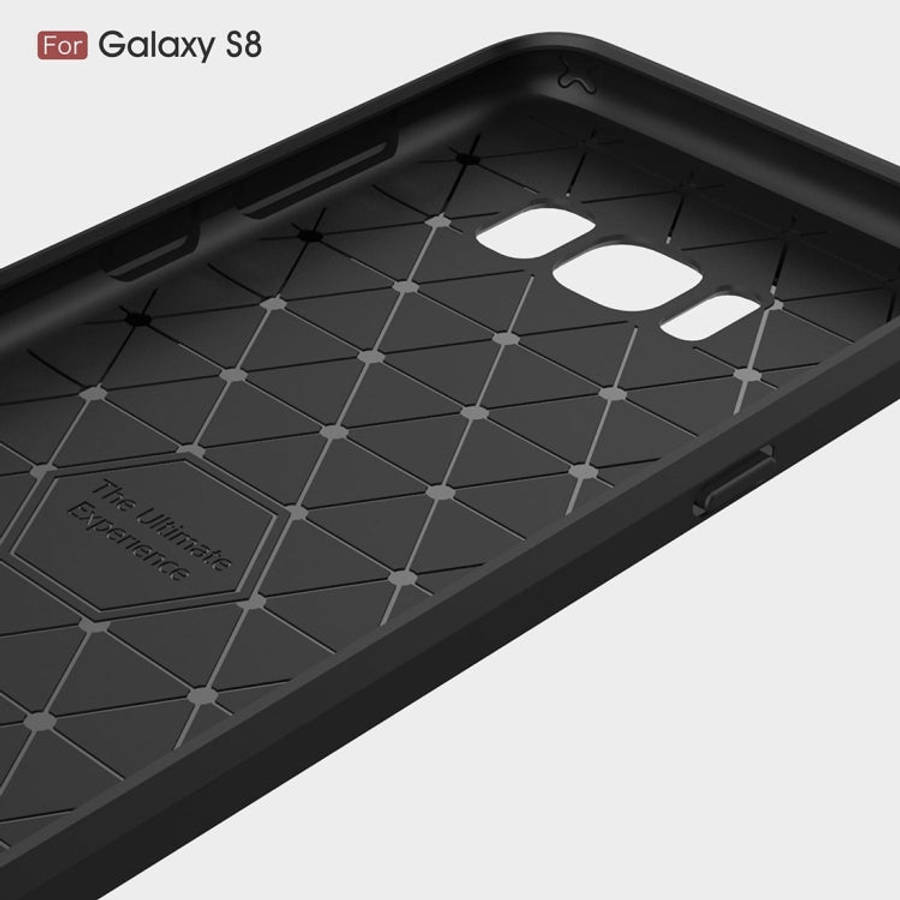 For Galaxy S8 Brushed Carbon Fiber Texture Shockproof TPU Protective Cover Case, For Galaxy S8, F...