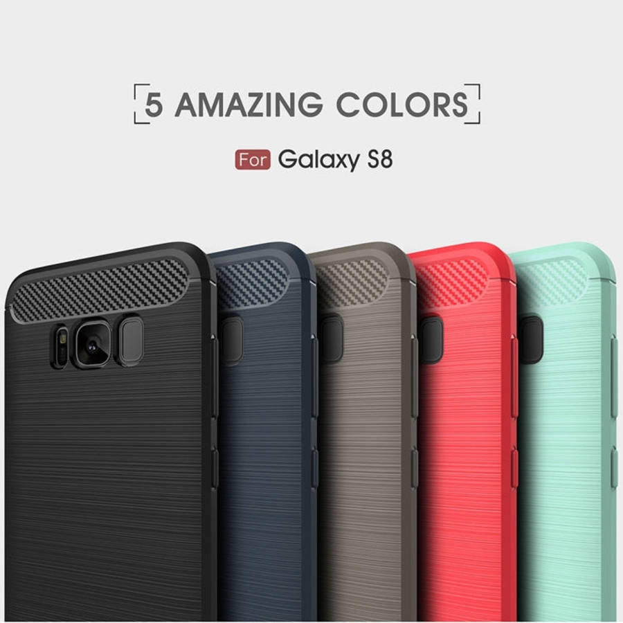 For Galaxy S8 Brushed Carbon Fiber Texture Shockproof TPU Protective Cover Case, For Galaxy S8, F...