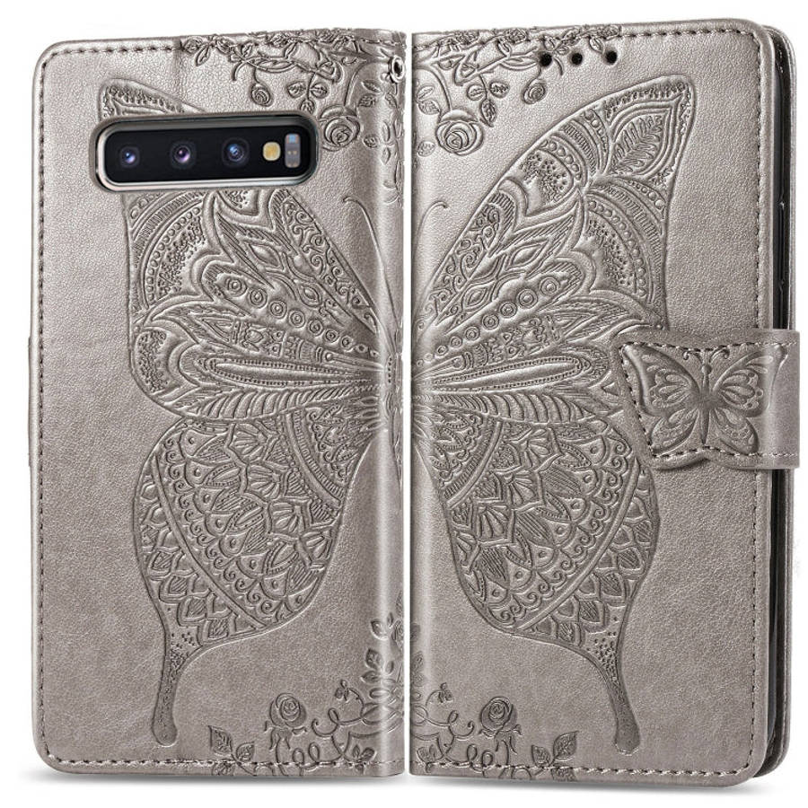 Butterfly Love Flowers Embossing Horizontal Flip Leather Case for Galaxy S10, with Holder & Card ...
