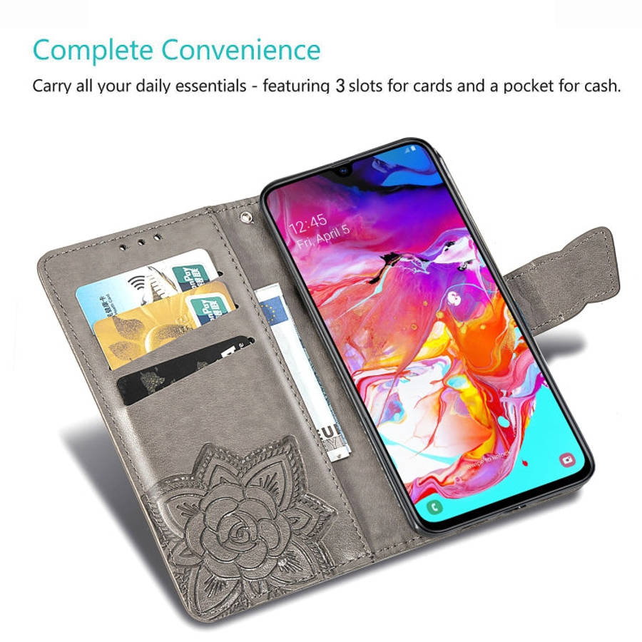 Butterfly Love Flowers Embossing Horizontal Flip Leather Case for Galaxy A70, with Holder & Card ...