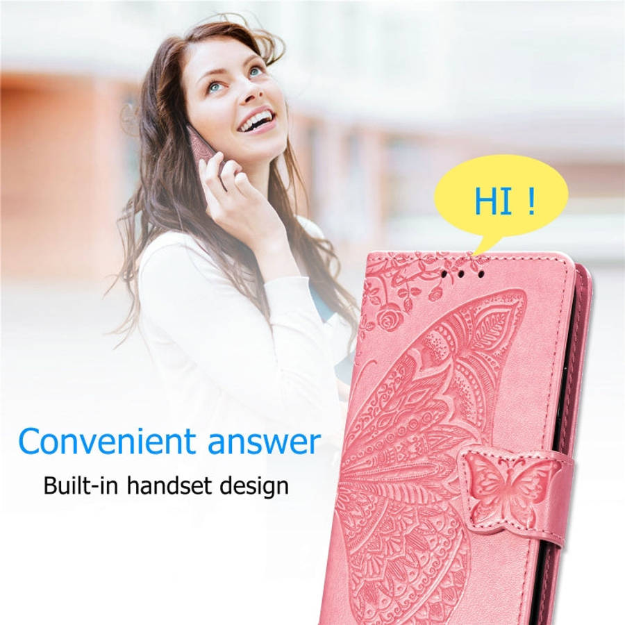 Butterfly Love Flowers Embossing Horizontal Flip Leather Case for Galaxy A70, with Holder & Card ...
