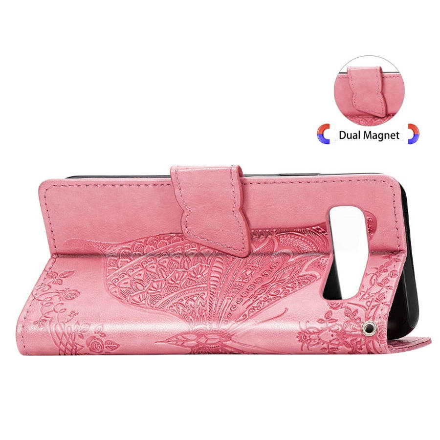 Butterfly Love Flowers Embossing Horizontal Flip Leather Case for Galaxy S10e, with Holder & Card...