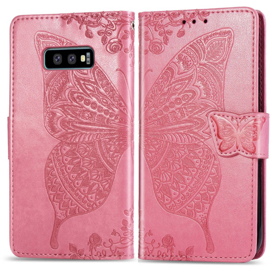 Butterfly Love Flowers Embossing Horizontal Flip Leather Case for Galaxy S10e, with Holder & Card...