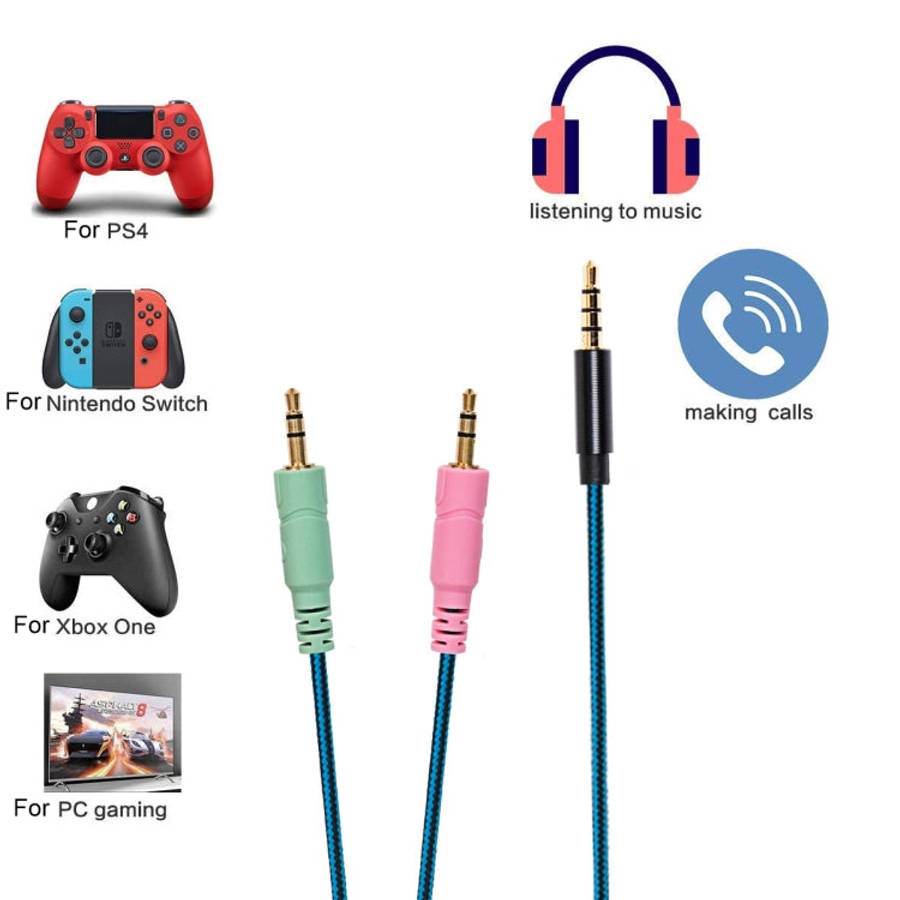 ZS0158 Straight Plug + Adapter Cable Gaming Headset Audio Cable for SteelSeries Arctis 3 / 5 / 7,...