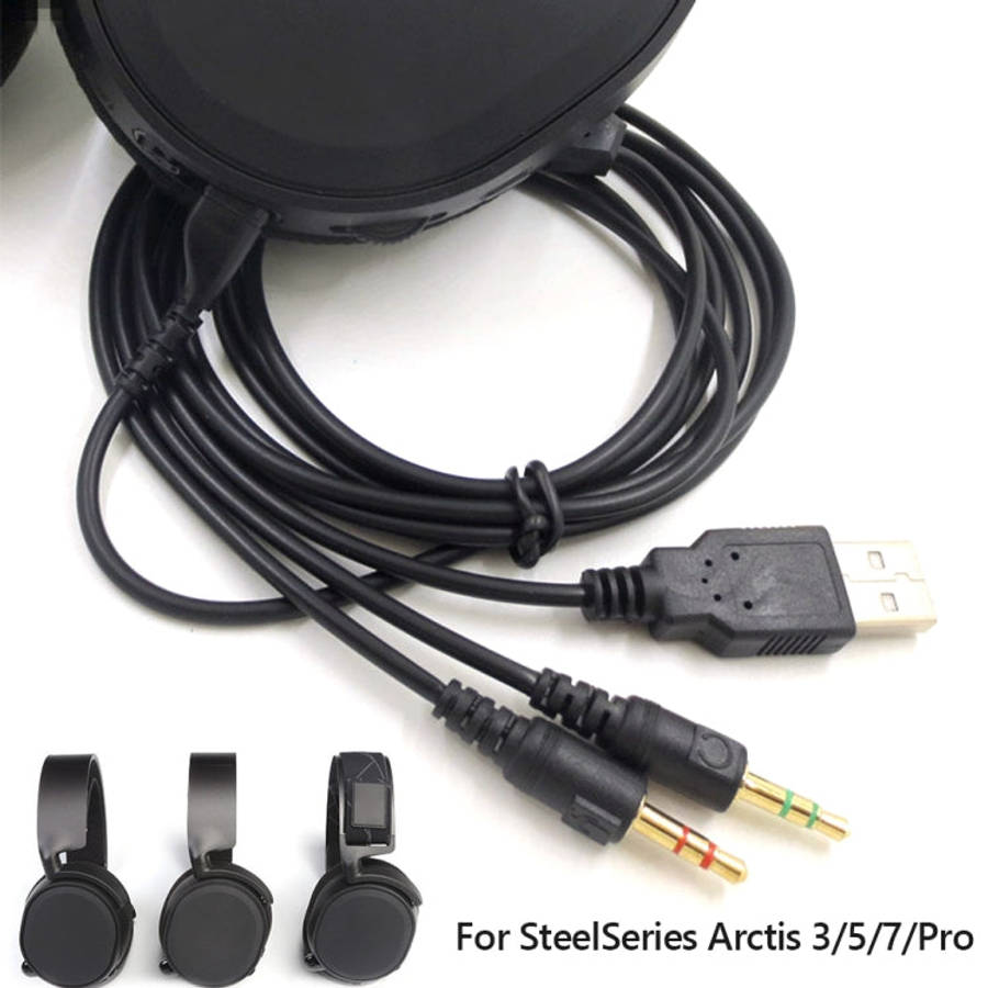 ZS0224 3-Prong Headphone Audio Cable for SteelSeries Arctis 3 / 5 / 7 / Pro, ZS0224