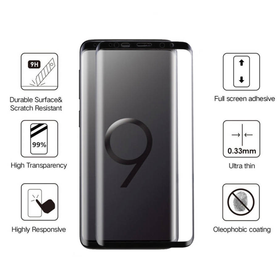For Galaxy S9 0.33mm 9H Surface Hardness 3D Curved Edge Anti-scratch Full Screen HD Fully Adhesiv...
