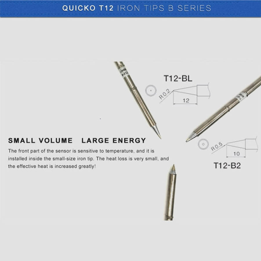 QUICKO T12-BL Lead-free Soldering Iron Tip, T12-B, T12-B2, T12-BL