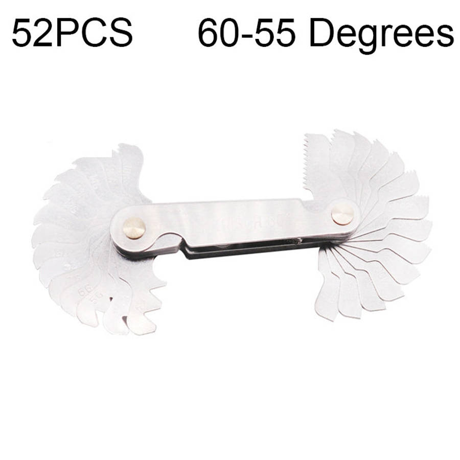 52 PCS Metric 60 Degrees +British 55 Degrees CR Stainless Steel Thread Gauge, 52 PCS Thread Gauge