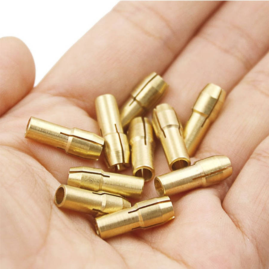 10 PCS Three-claw Copper Clamp Nut for Electric Mill FittingsBore diameter: 3.2mm, Bore diamet...
