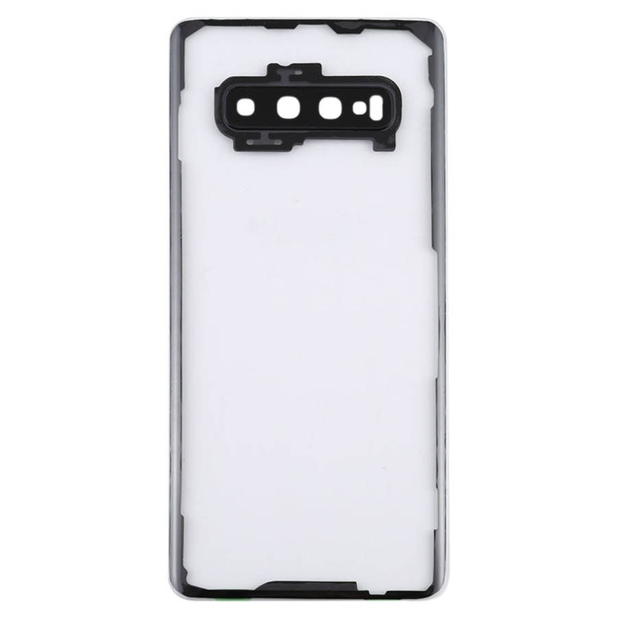 For Samsung Galaxy S10+ SM-G9750 G975F Transparent Battery Back Cover with Camera Lens Frame, For...