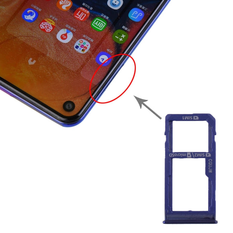 For Samsung Galaxy A60 SIM Card Tray + SIM Card Tray / Micro SD Card Tray, For Samsung Galaxy A60...