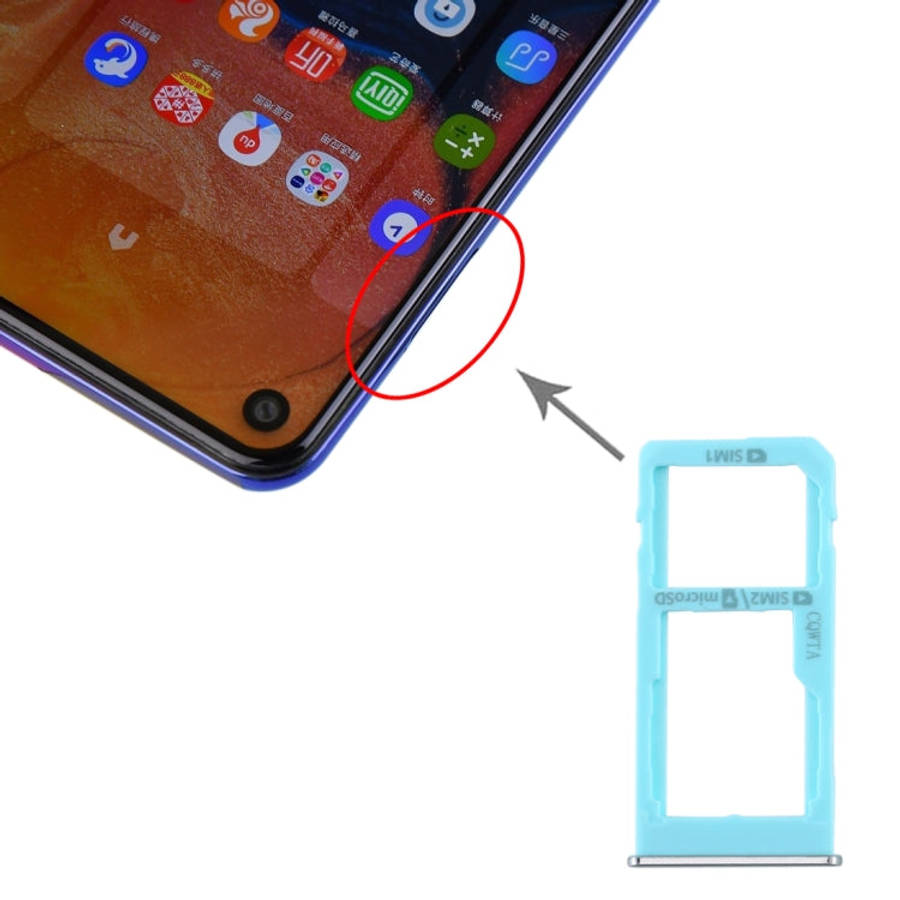 For Samsung Galaxy A60 SIM Card Tray + SIM Card Tray / Micro SD Card Tray, For Samsung Galaxy A60...