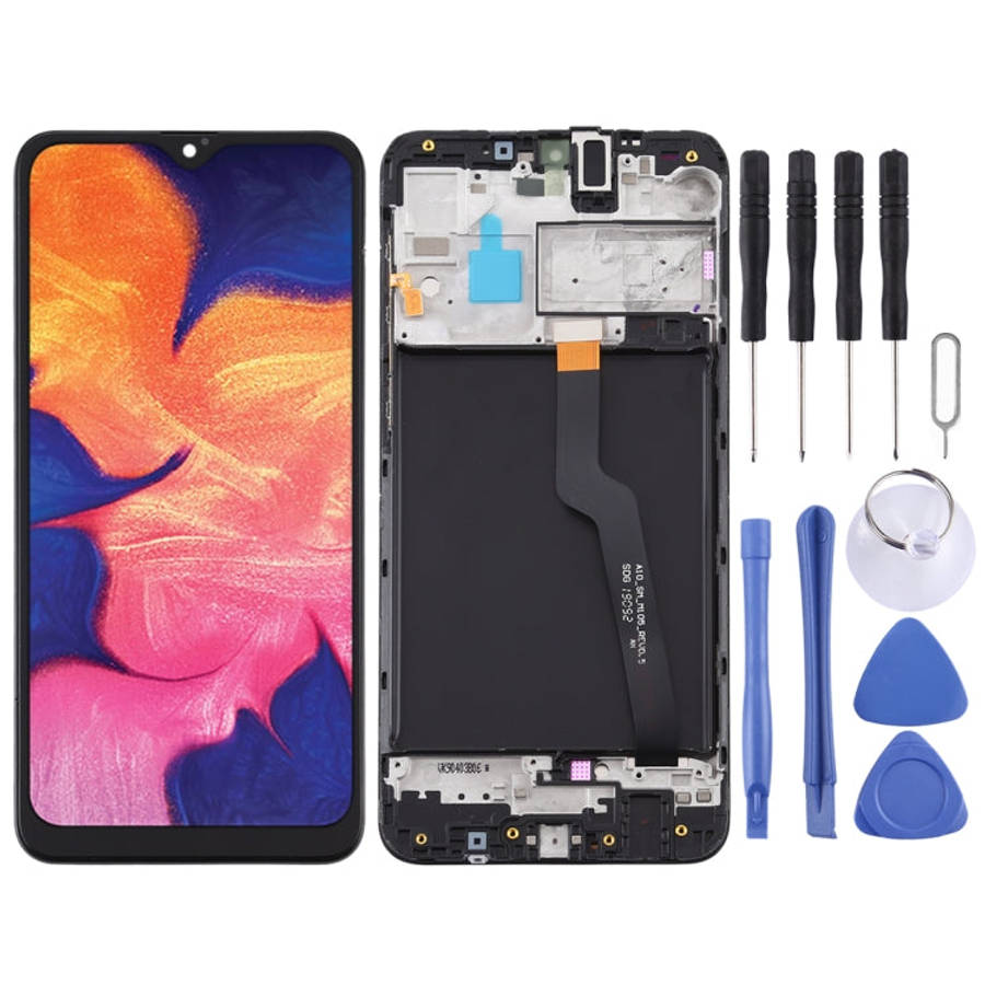 LCD Screen and Digitizer Full Assembly With Frame for Samsung Galaxy A10 / SM-A105F (Single Card ...