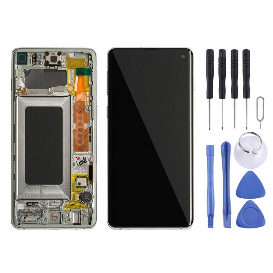 LCD Screen and Digitizer Full Assembly with Frame for Galaxy S10 4G, For Samsung Galaxy S10 4G (F...