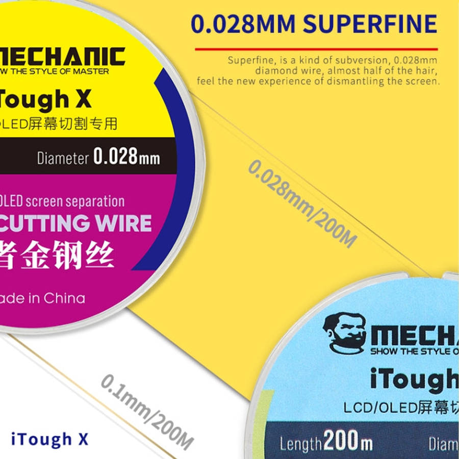Mechanic iTough X 200M 0.04MM LCD OLED Screen Cutting Wire, Mechanic 0.04MM 200M