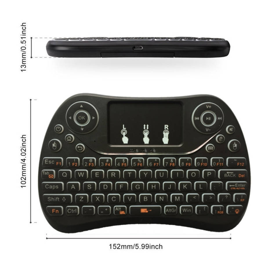 I8 Max 2.4GHz Mini Wireless Keyboard with Touchpad Rechargeable Fly Air Mouse Smart Game 7-color ...