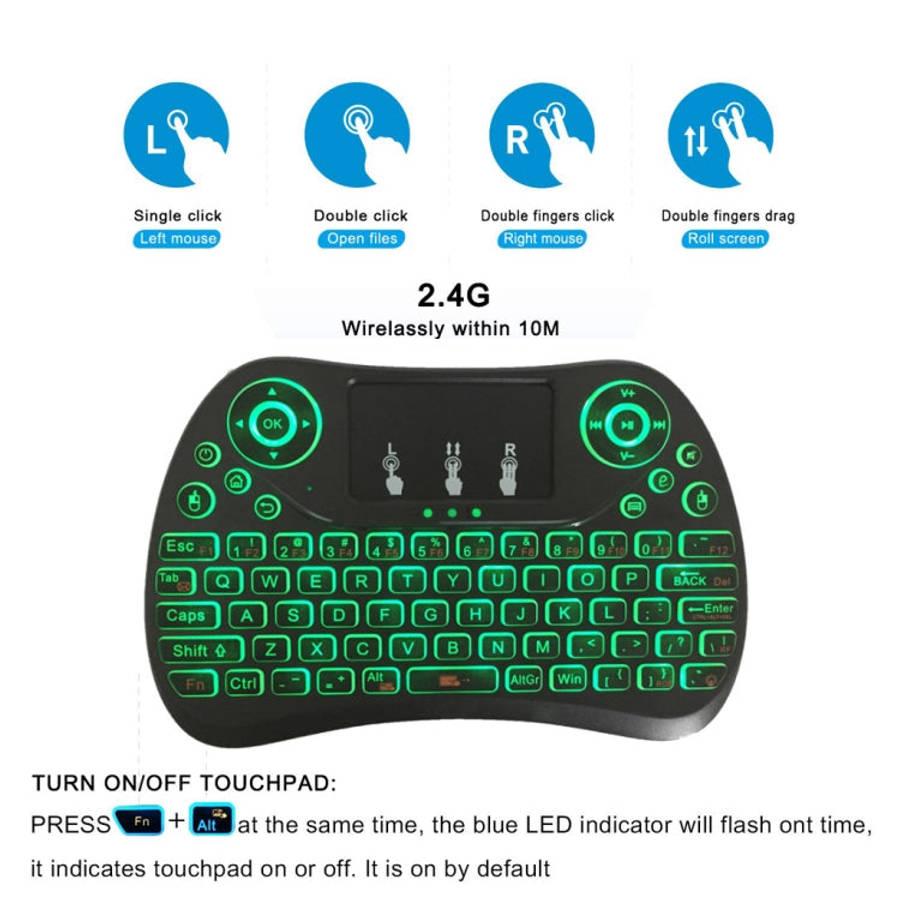 I8 Max 2.4GHz Mini Wireless Keyboard with Touchpad Rechargeable Fly Air Mouse Smart Game 7-color ...