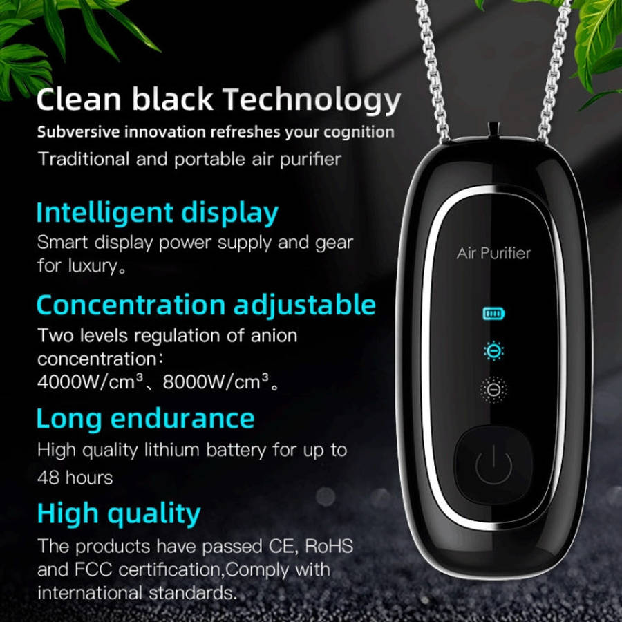 KY100A Portable Negative Ion Air Purifier Neck Hanging Air Purifier, Rectangle White, Rectangle B...