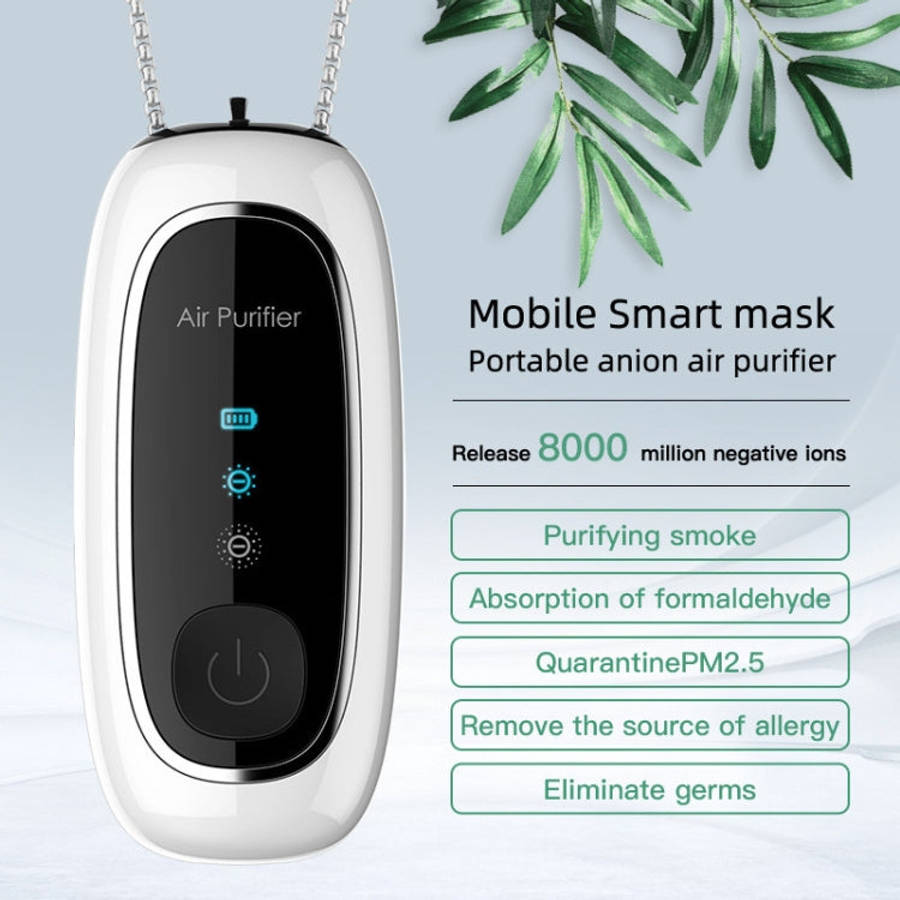 KY100A Portable Negative Ion Air Purifier Neck Hanging Air Purifier, Rectangle White, Rectangle B...