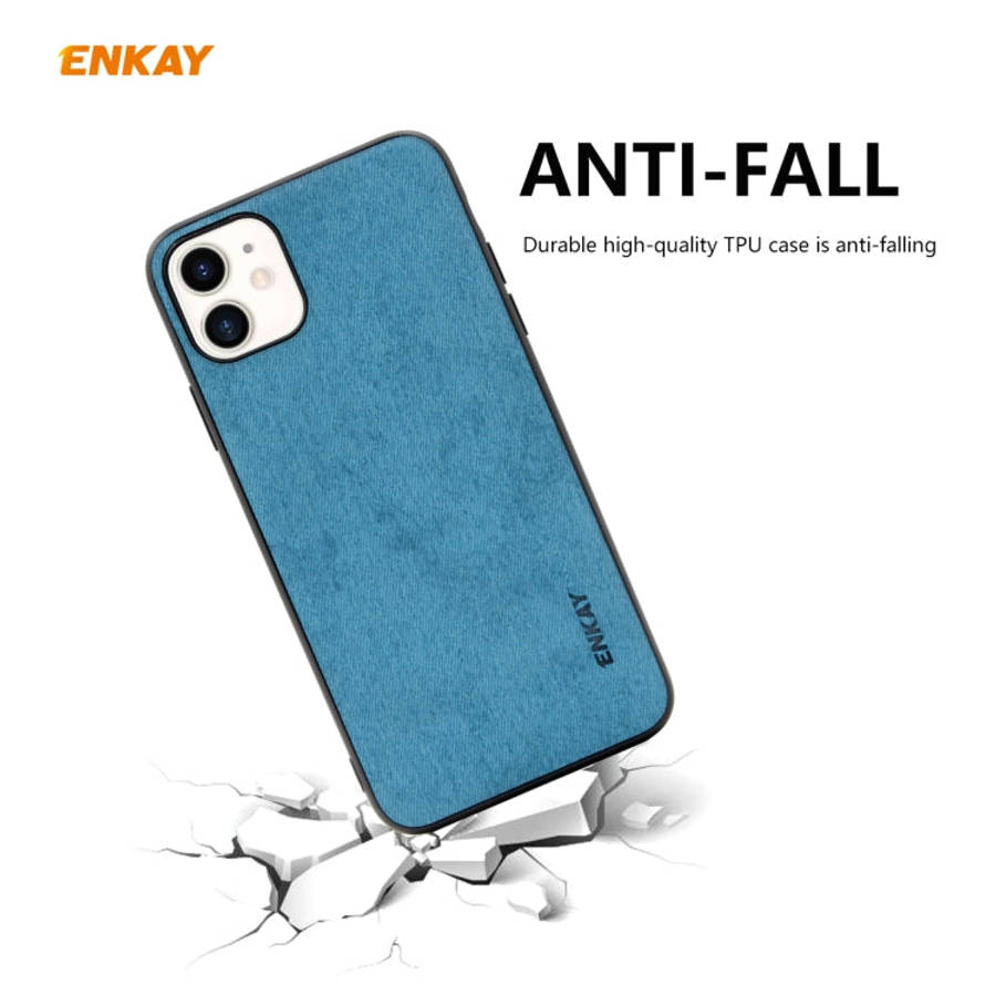 For iPhone 11 ENKAY ENK-PC028 Business Series Fabric Texture PU Leather + TPU Soft Slim Case, For...