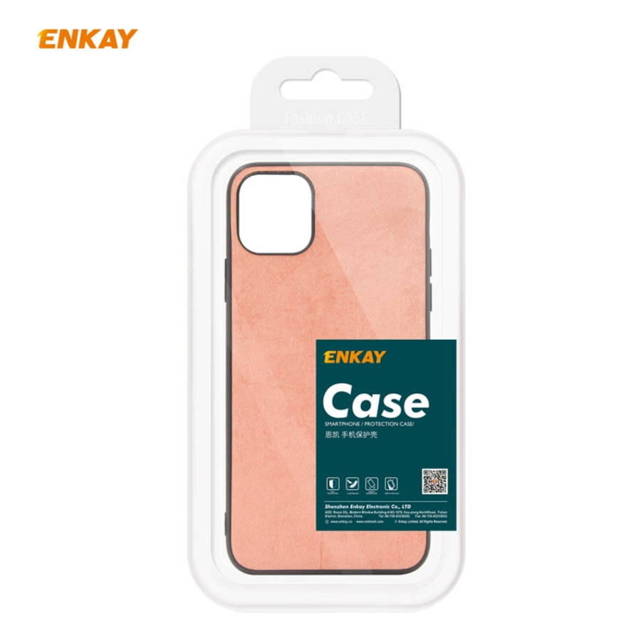 For iPhone 11 ENKAY ENK-PC028 Business Series Fabric Texture PU Leather + TPU Soft Slim Case, For...