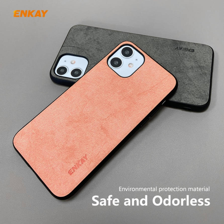 For iPhone 11 ENKAY ENK-PC028 Business Series Fabric Texture PU Leather + TPU Soft Slim Case, For...