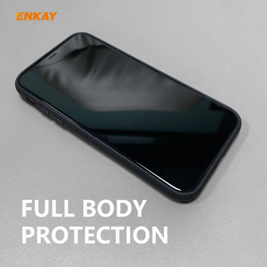 For iPhone 11 ENKAY ENK-PC028 Business Series Fabric Texture PU Leather + TPU Soft Slim Case, For...