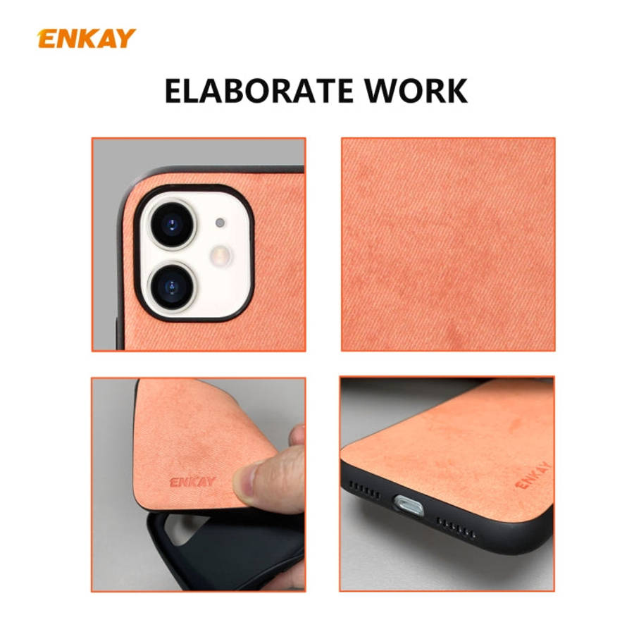 For iPhone 11 ENKAY ENK-PC028 Business Series Fabric Texture PU Leather + TPU Soft Slim Case, For...