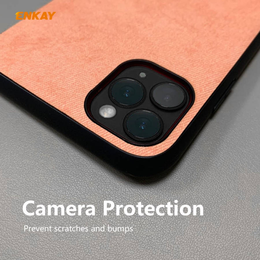 For iPhone 11 Pro Max ENKAY ENK-PC030 Business Series Fabric Texture PU Leather + TPU Soft Slim C...