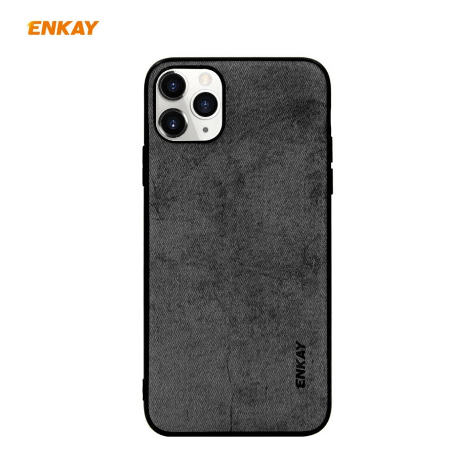 For iPhone 11 Pro Max ENKAY ENK-PC030 Business Series Fabric Texture PU Leather + TPU Soft Slim C...